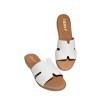 Sandalia Plana Mujer Piel Blanco Coco