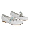 Zapato Comunión Niña Piel Con Adorno Floral.