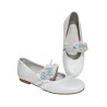 Zapato Comunión Niña Piel Con Adorno Floral.