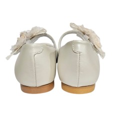 Zapato Comunión Niña Piel Con Adorno Floral