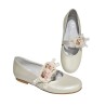 Zapato Comunión Niña Piel Con Adorno Floral.