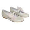Zapato Comunión Niña Piel Con Adorno Floral