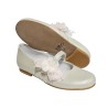Zapato Comunión Niña Piel Con Adorno Floral