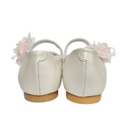 Zapato Comunión Niña Piel Con Adorno Floral