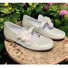 Zapato Comunión Niña Piel Con Adorno Floral