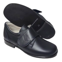 Killos. Zapato Comunión-Ceremonia Niño Con Velcro Piel Azul.