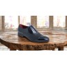 Zapato Vestir de Hombre elegante Novio Piel-Grabado Charol Azul.