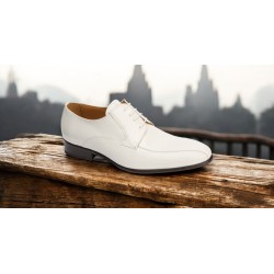 JR Almansa Zapato Novio Piel Charol Grabado Beig