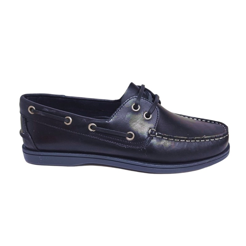 Nautico Hombre Piel Pull Azul Marino