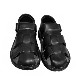 Sandalia Confort Hombre En Piel Negro