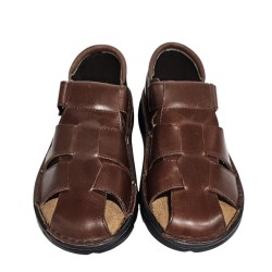 Sandalia Confort Hombre En Piel Cuero