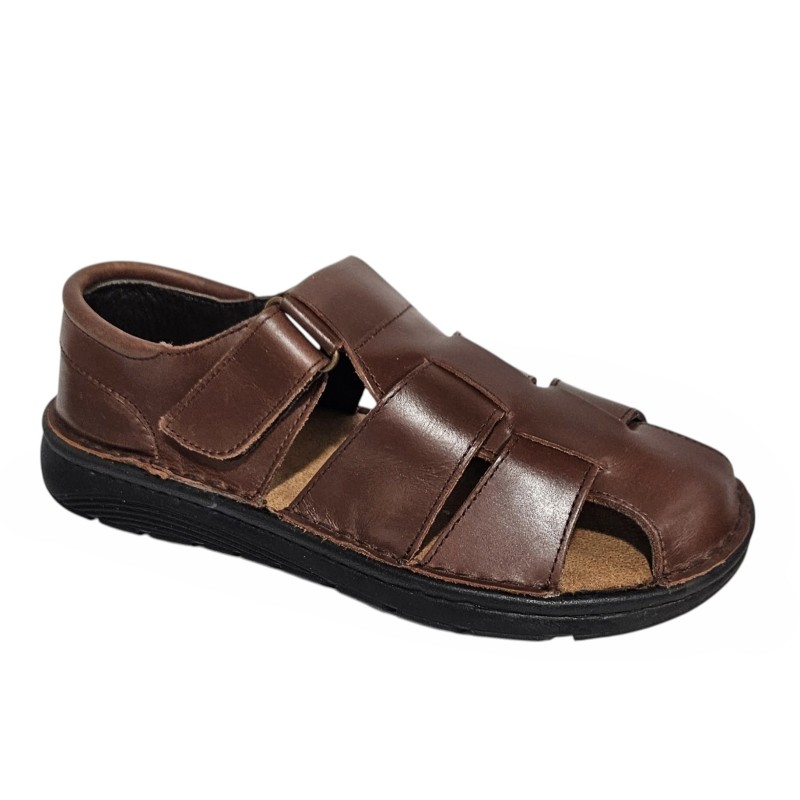 Sandalia Confort Hombre En Piel Cuero