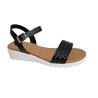 D'Veranas. Sandalia Mujer Confort Piel Negro.