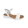 D'Veranas. Sandalia Mujer Confort Piel Blanco