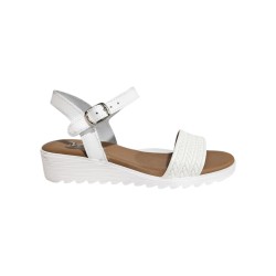 D'Veranas. Sandalia Mujer Confort Piel Blanco