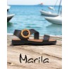 Marila Sandalia Plana De Mujer Piel Negro
