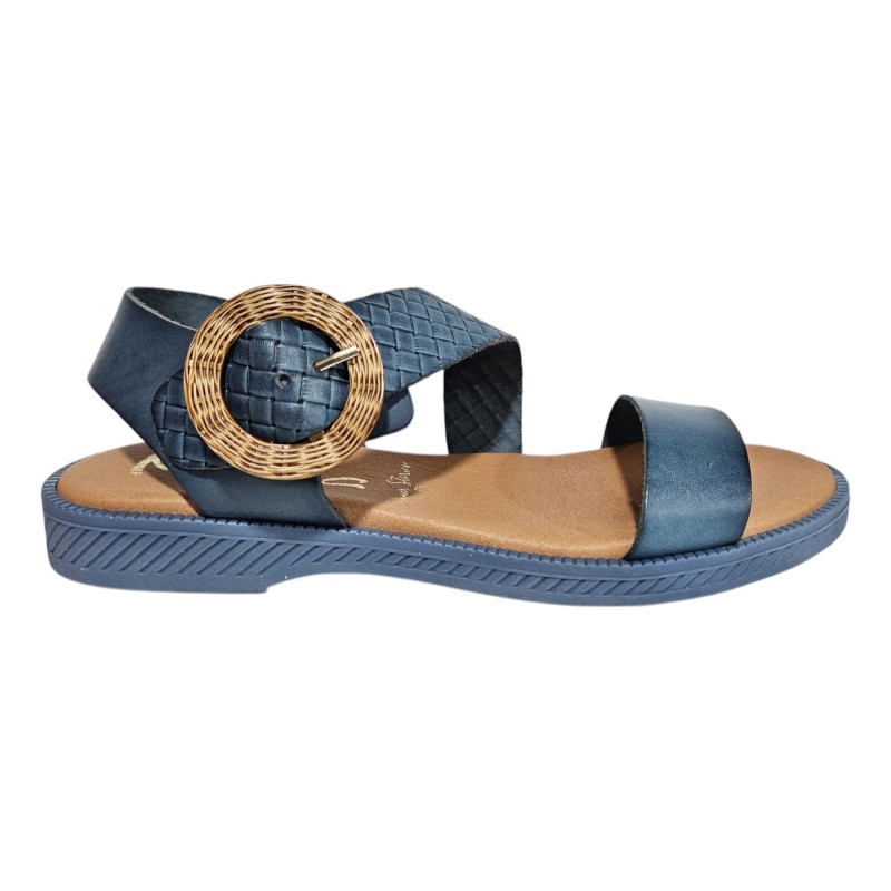 Marila Sandalia Plana De Mujer Piel Jeans