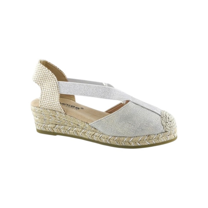 Amarpies. Valenciana Plata Confort Cuña Yute