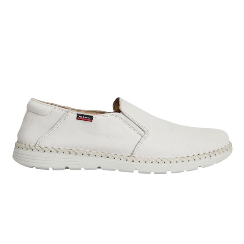DJ Santa Mocasin Confort Hombre Piel Blanco