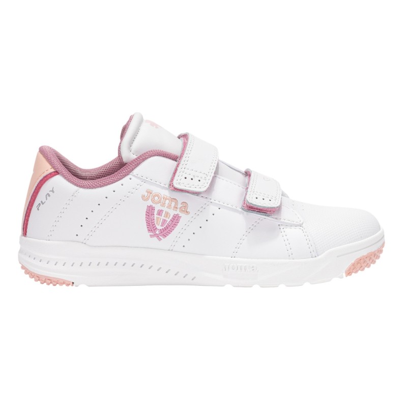 Joma Play Jr Deportivo Colegial Blanco Rosa Con Velcros