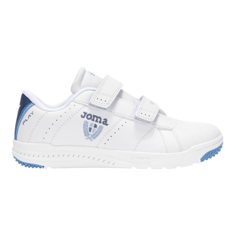 Joma Play Jr Deportivo Colegial Blanco Marino Con Velcros