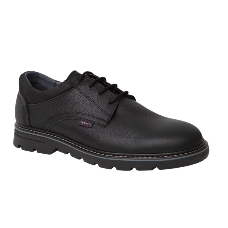 DJ Santa Zapato Hombre Piel Graso Negro