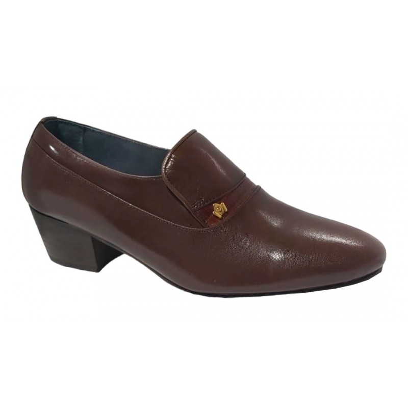Almansa Zapato Hombre Piel Caoba Tacón Cubano