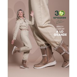 Amarpies Botin Pelo Confort Mujer Taupe