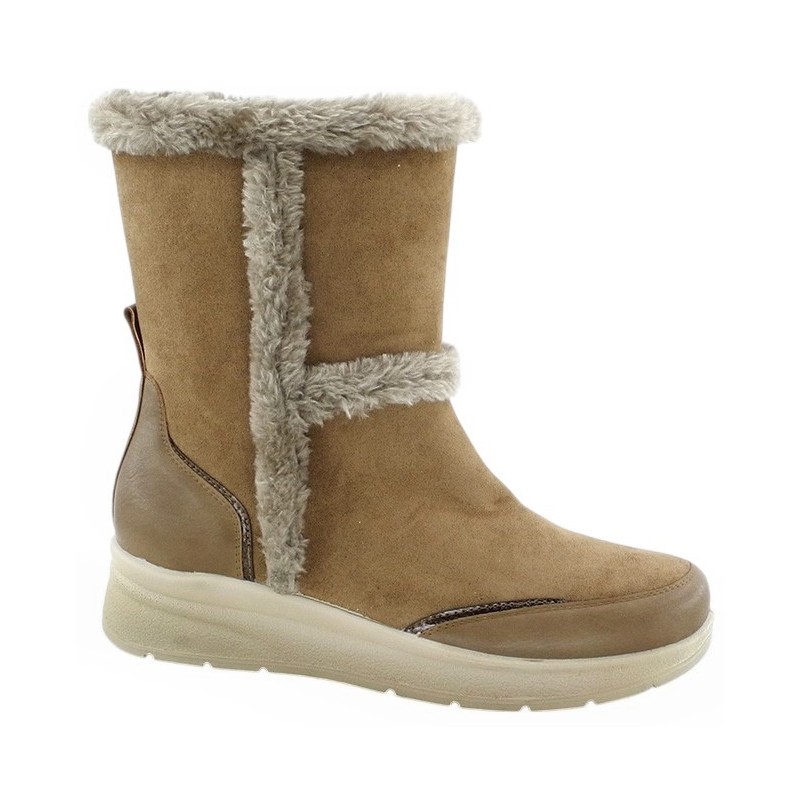 Amarpies Botin Pelo Confort Mujer Taupe