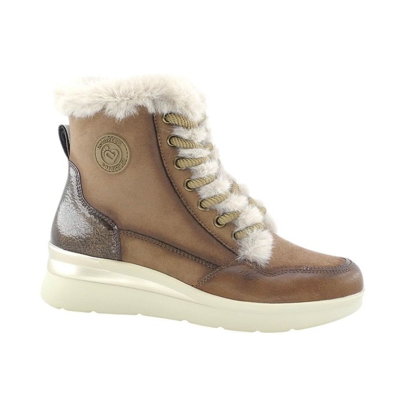 Amarpies Botin Casual Confort Mujer En Taupe