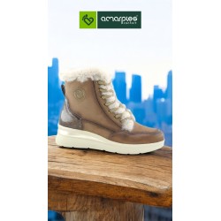 Amarpies Botin Casual Confort Mujer En Taupe