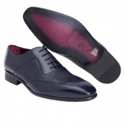 Zapato de Vestir para Traje de Hombre Azul Elegante Piel Florentic Azul . Almansa