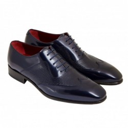 Zapato de Vestir para Traje de Hombre Azul Elegante Piel Florentic Azul . Almansa