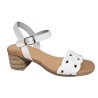 D'Veranas Sandalia Tacón Cómoda Piel Blanco