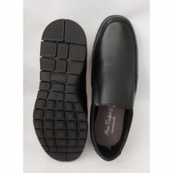 Maxi Confort. Zapato Caballero Piel Negro Con Elásticos