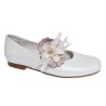 Zapato Comunión Niña Piel Blanco "Adorno Floral"