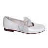 Zapato Comunión Niña Piel Blanco "Adorno Floral"
