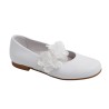 Zapato Comunión Niña Piel Blanco "Adorno Floral"