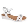 D'Veranas. Sandalia Mujer Confort Piel Blanco