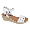 D'Veranas. Sandalia Mujer Confort Piel Blanco