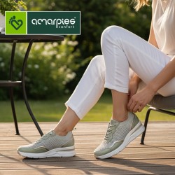 Amarpies Deportivo Casual Piel Kaki