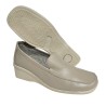 Mocasin Con Cuña de Mujer Piel Taupe