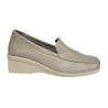 Mocasin Con Cuña de Mujer Piel Taupe