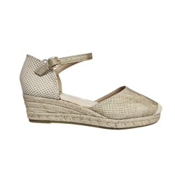 Amarpies. Valenciana Platino Confort Cuña Yute.