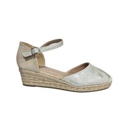 Amarpies. Valenciana Plata Confort Cuña Yute.