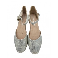 Amarpies. Valenciana Plata Confort Cuña Yute.