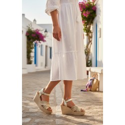 D'VERANAS. Sandalia Mujer Confort Cuña Alta