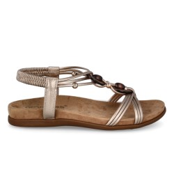 Amarpies. Sandalia Confort Mujer En Platino