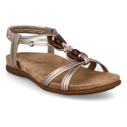 Amarpies. Sandalia Confort Mujer En Platino