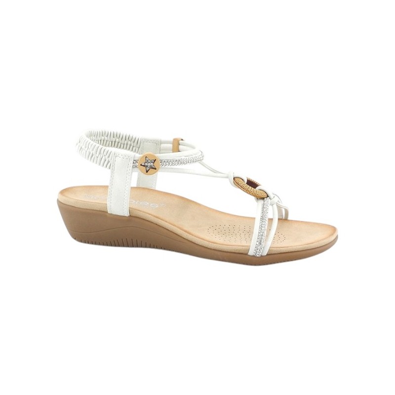 Amarpies. Sandalia Confort Mujer En Blanco